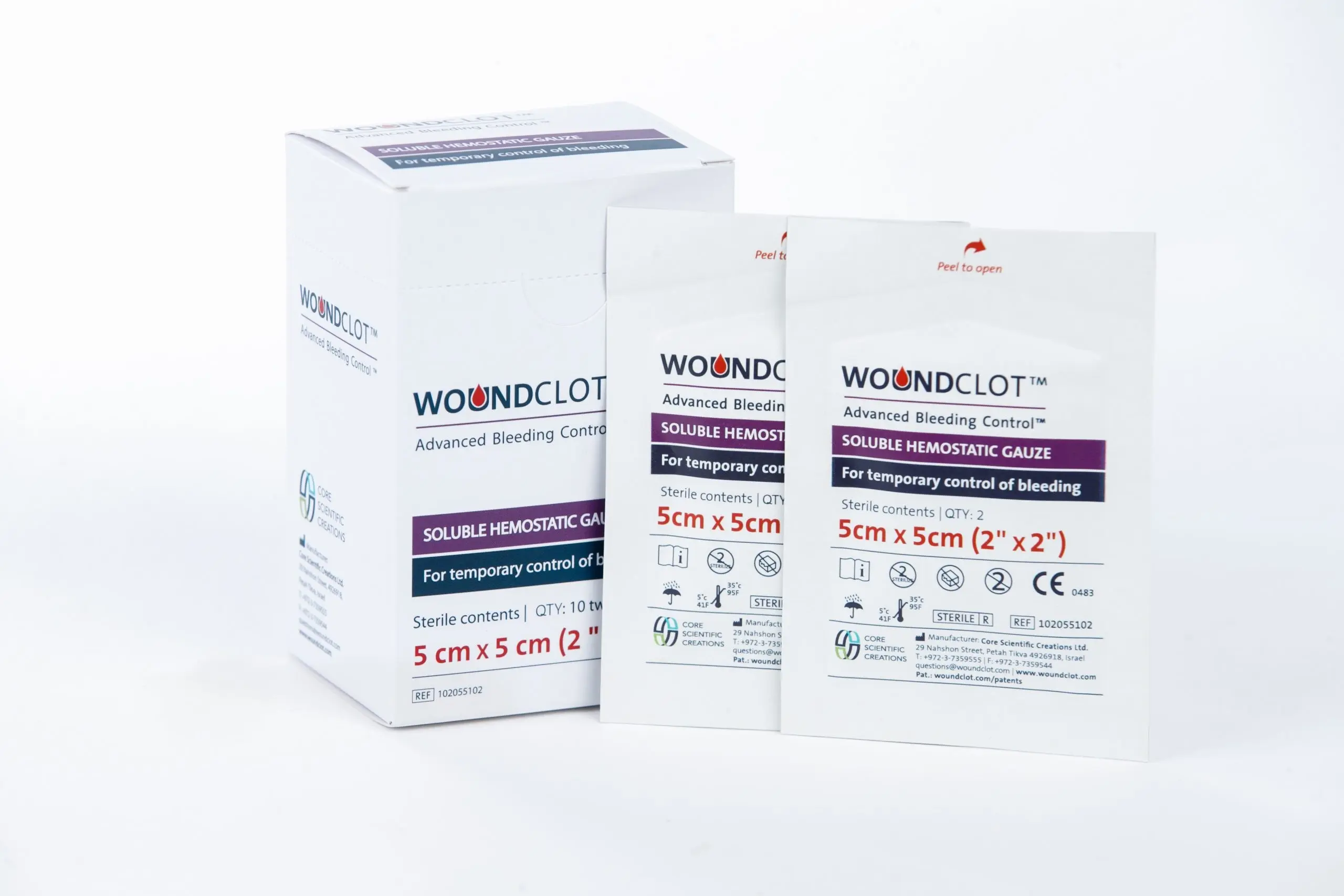 WOUNDCLOT Hemodialysis, rozpustná hemostatická gáza