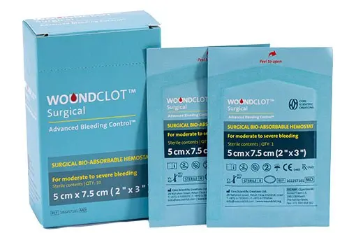 WOUNDCLOT Surgical hemostatikum pro tepenné a žilní krvácení
